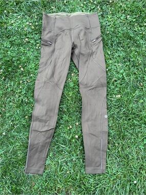 lululemon athletica Olive Green Side-Zip Leggings